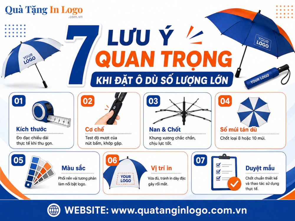 7 lưu ý quan trọng khi đặt ô dù quà tặng
