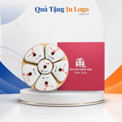 Khay Mứt Sứ Quà Tặng In Logo