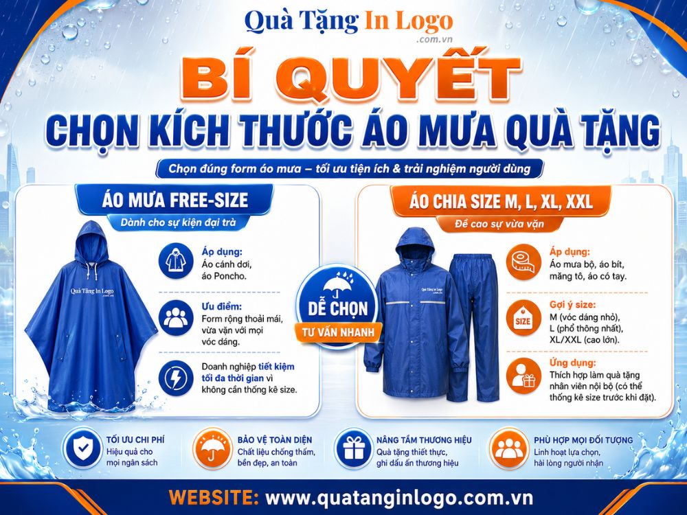 Cách chọn kích thước áo mưa quà tặng phù hợp