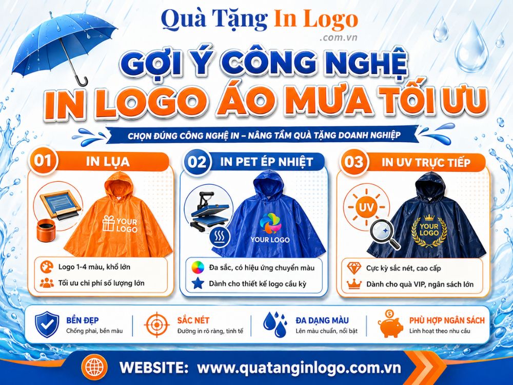 Kỹ thuật in logo trên áo mưa quà tặng