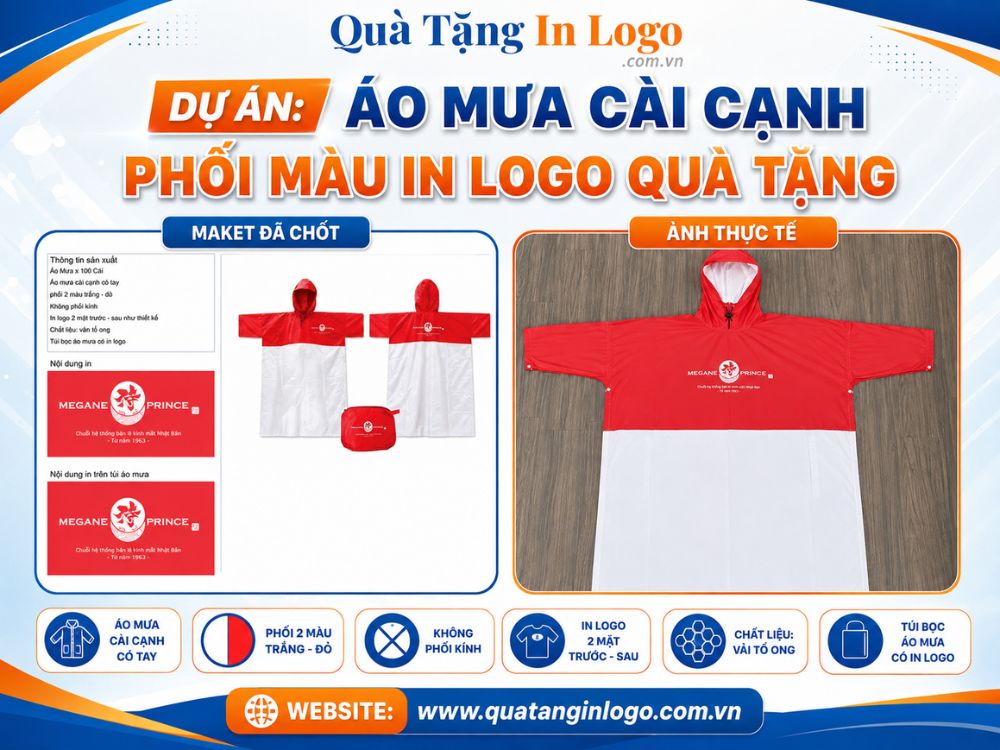 Dự án áo mưa quà tặng in logo