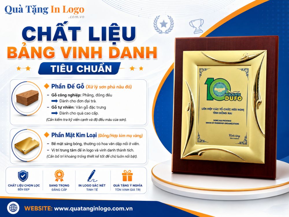 Chất liệu bảng vinh danh quà tặng