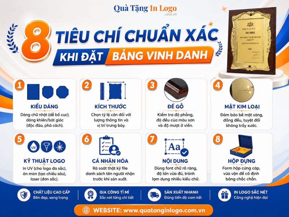 8 tiêu chí khi đặt bảng vinh danh số lượng lớn