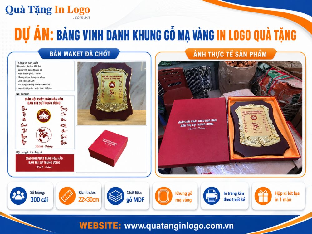 Dự án quà tặng bảng vinh danh gỗ đồng