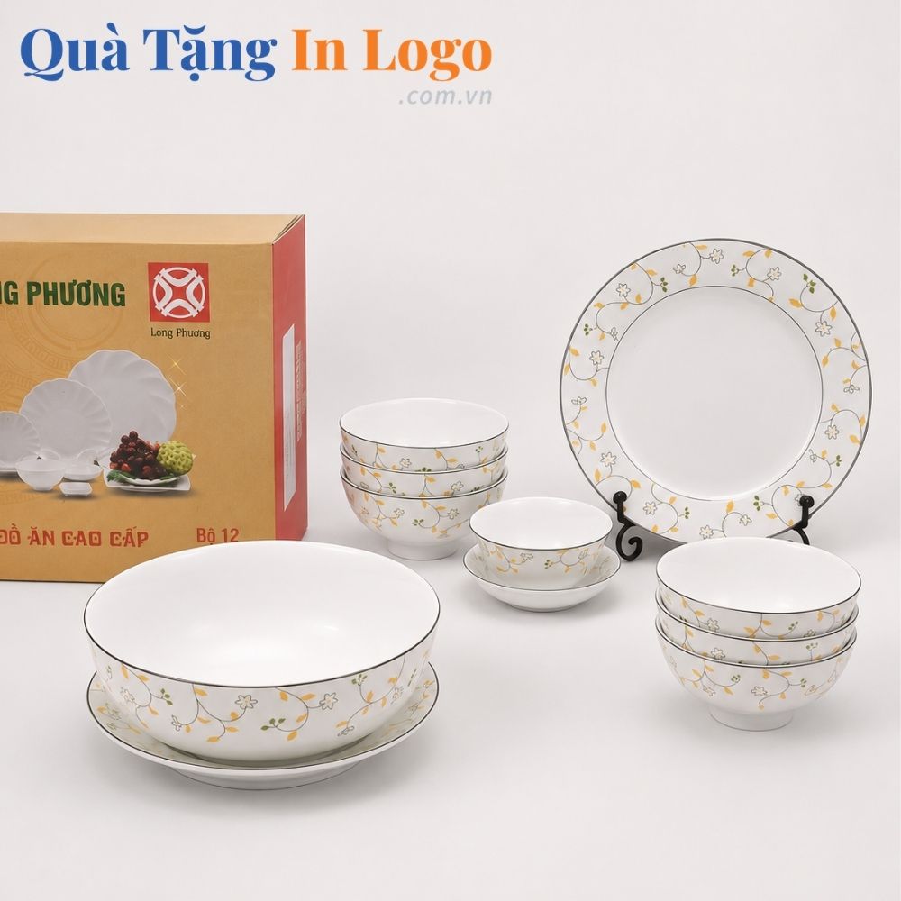 Bộ bát đĩa quà tặng in logo