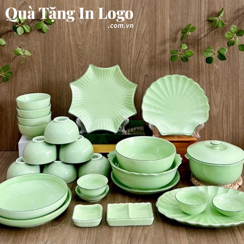 Bát đĩa quà tặng in logo