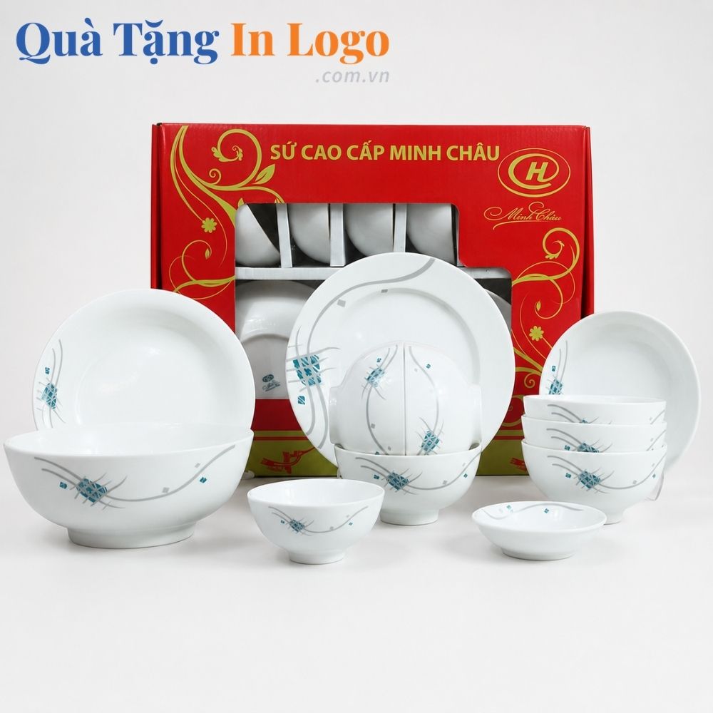Bát đĩa quà tặng in logo