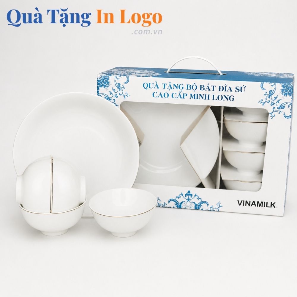 Bát đĩa quà tặng in logo
