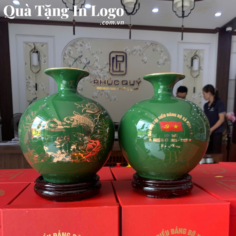 Bình hút lộc quà tặng đại hội in logo
