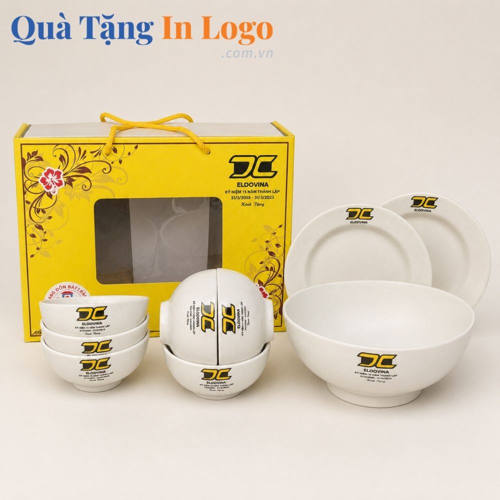 Bát đĩa quà tặng in logo