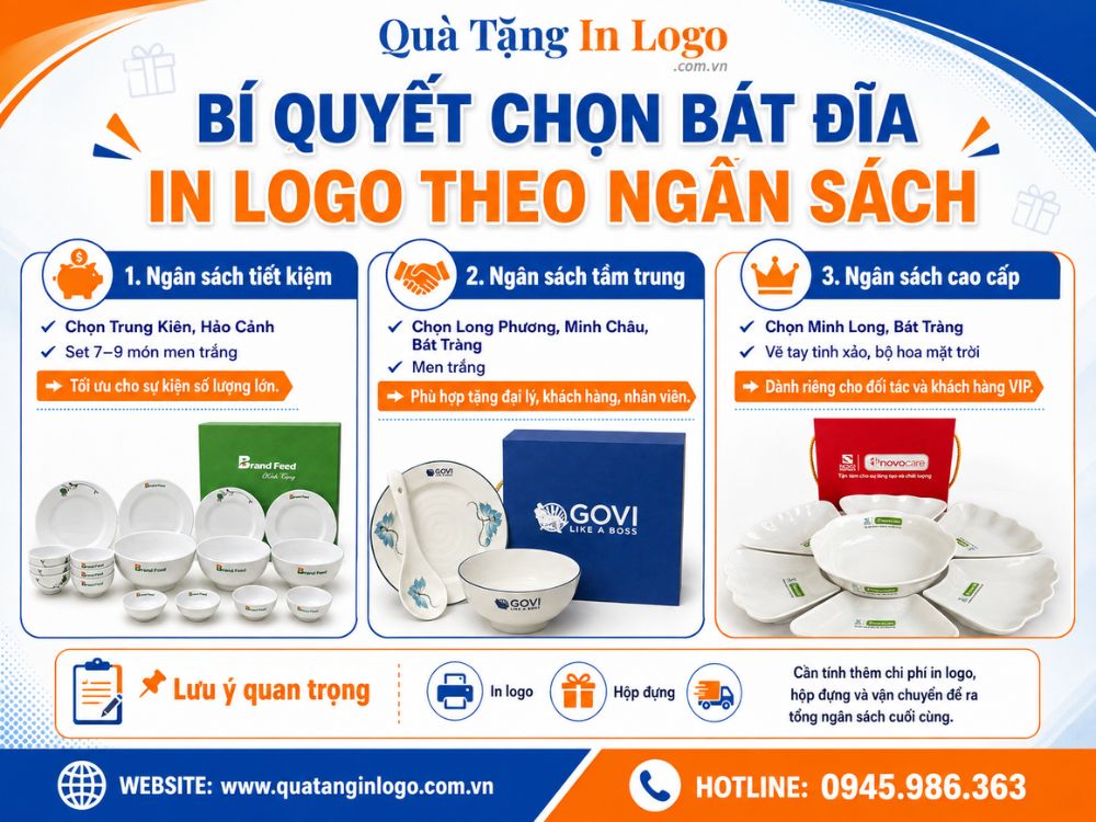 Bát đĩa quà tặng in logo