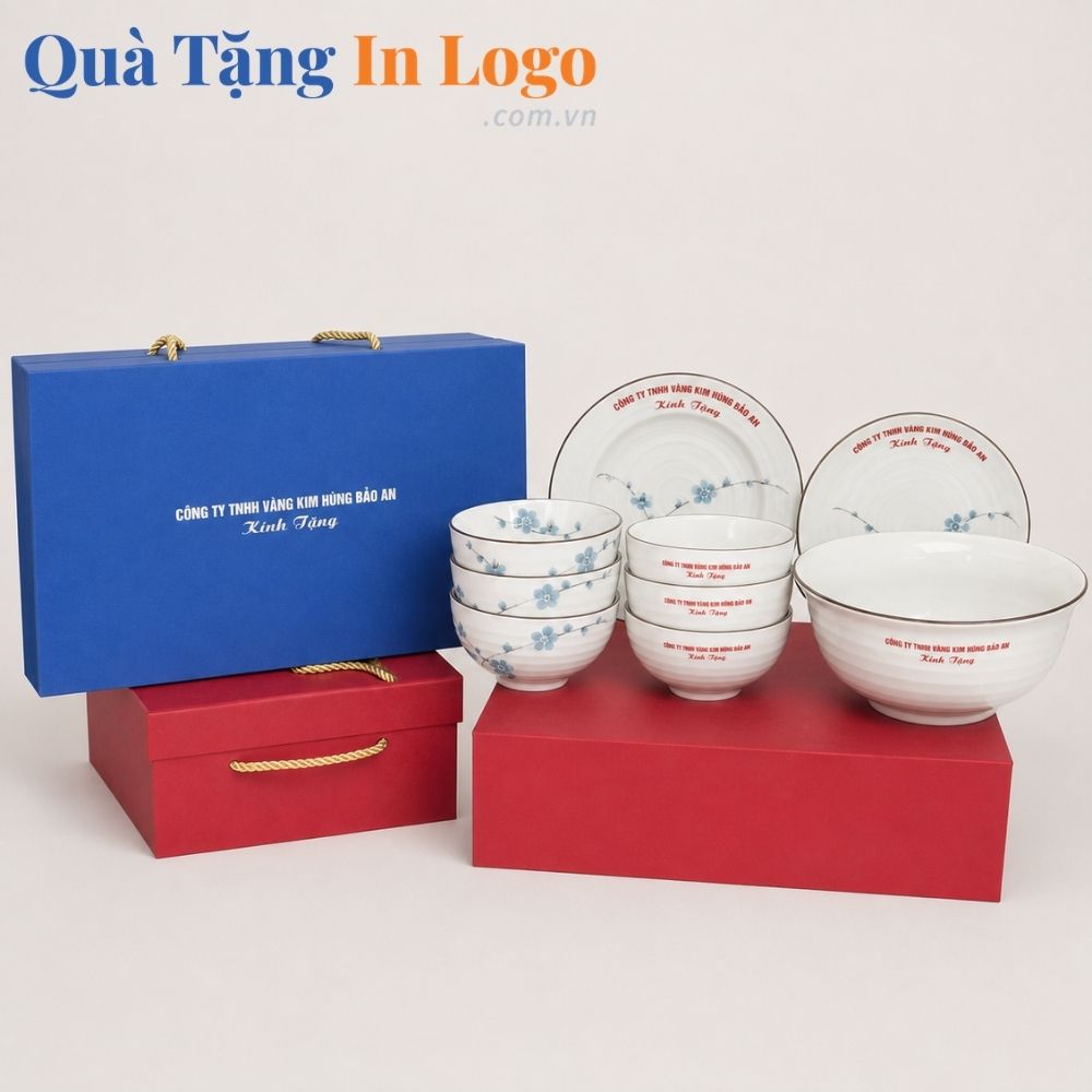 Bát đĩa quà tặng in logo