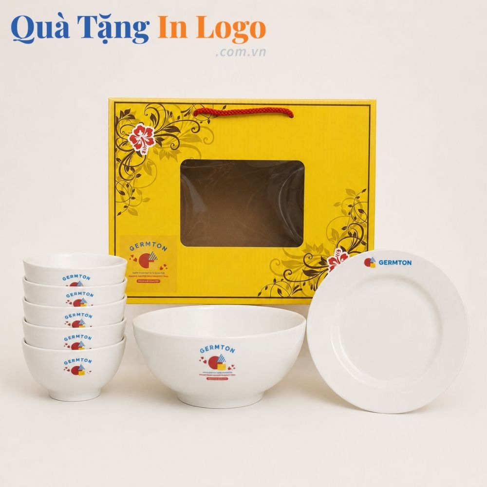 Bát đĩa quà tặng in logo