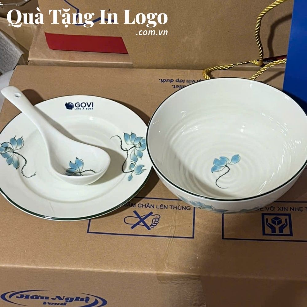 Bát đĩa quà tặng in logo