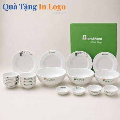 Bát đĩa quà tặng in logo