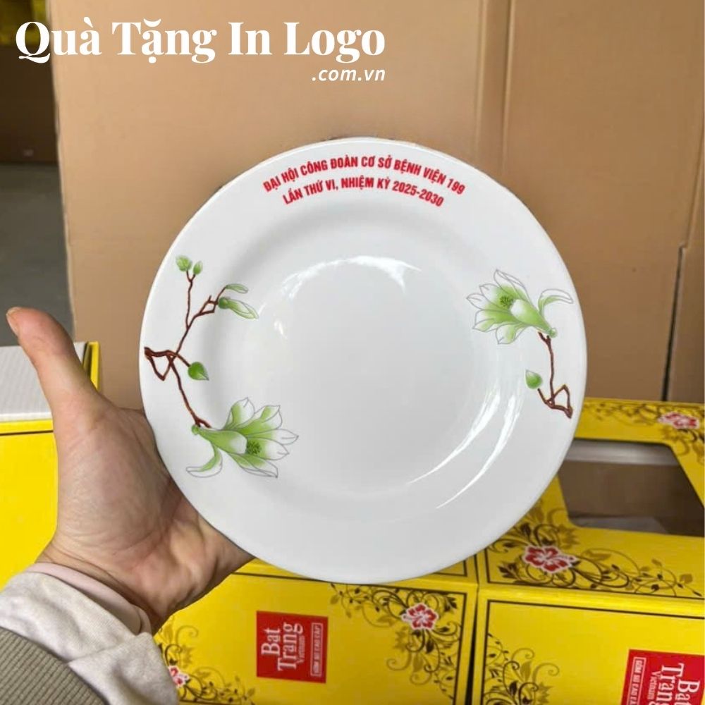 Bộ bát đĩa in logo quà tặng