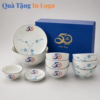 Bát đĩa quà tặng in logo