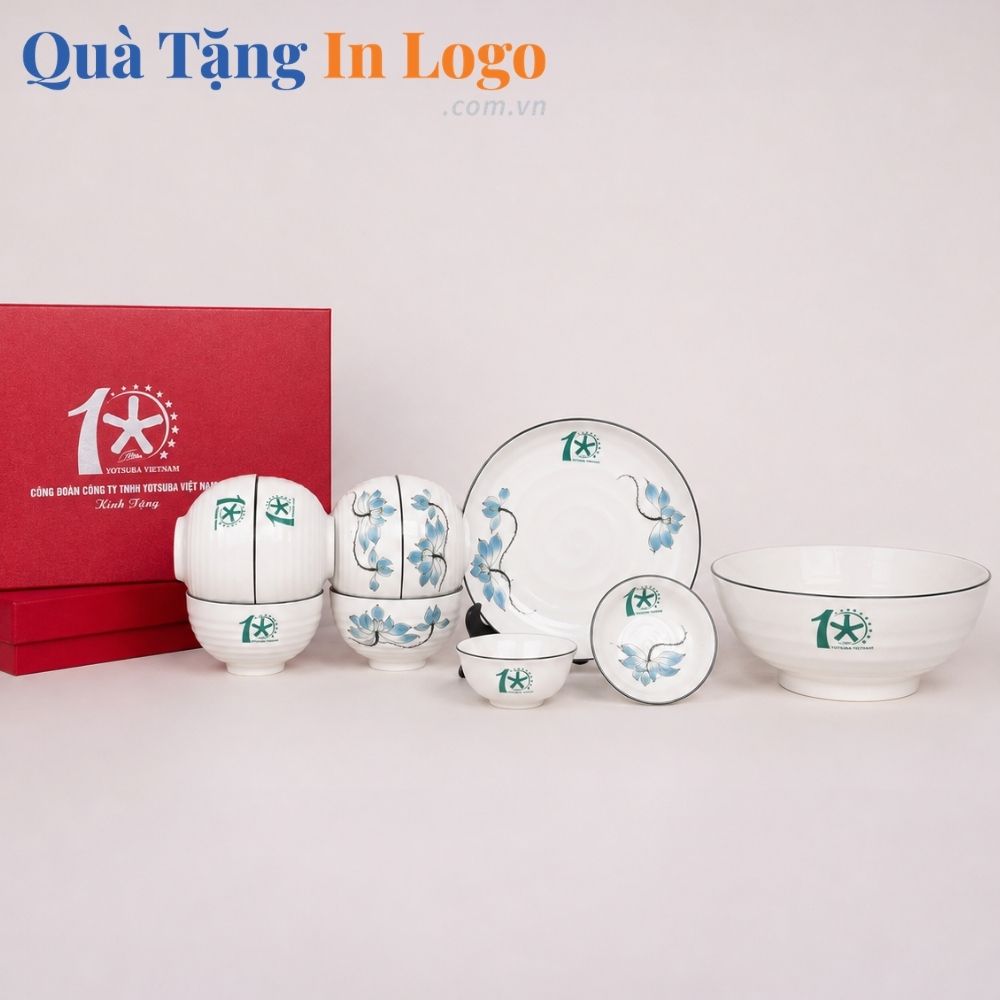 Bát đĩa quà tặng in logo