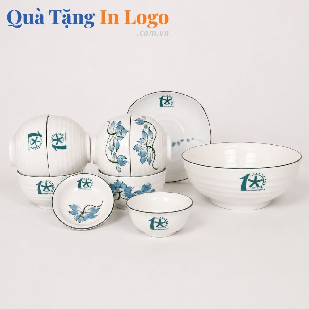 Bát đĩa quà tặng in logo