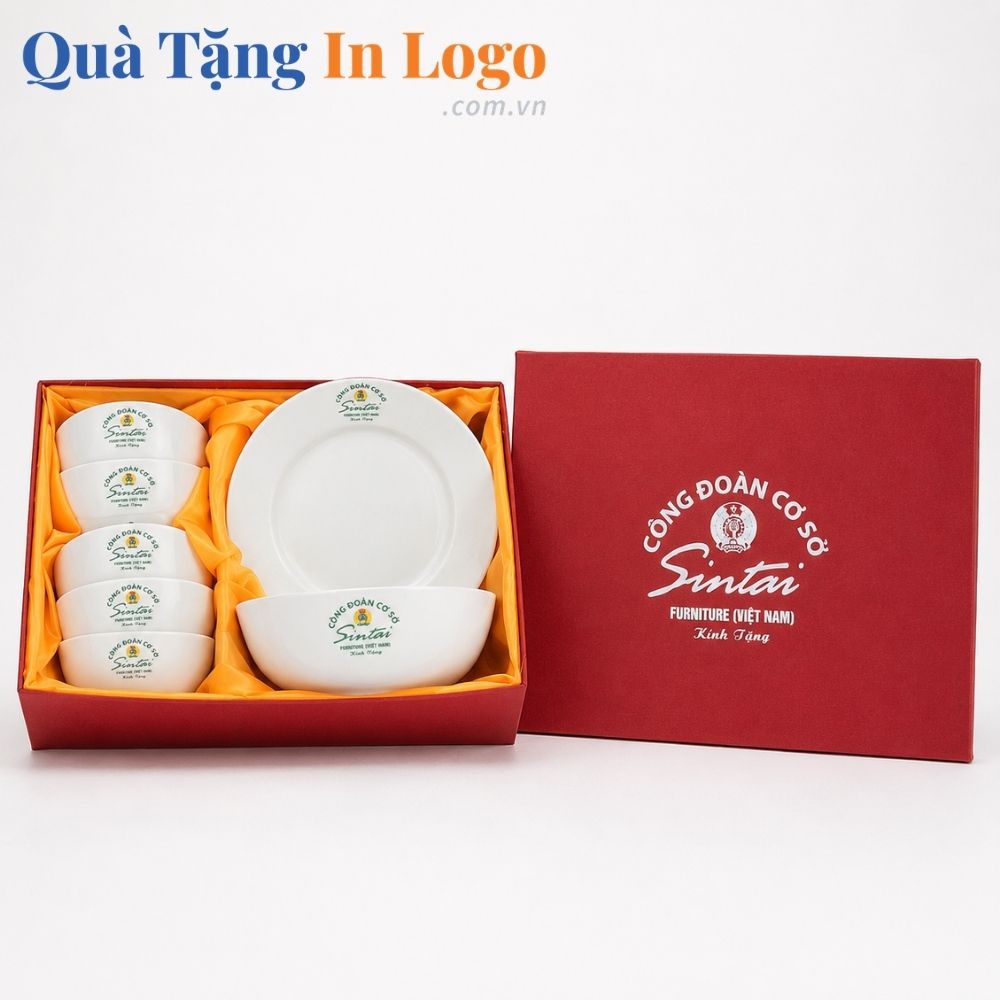 Bát đĩa quà tặng in logo