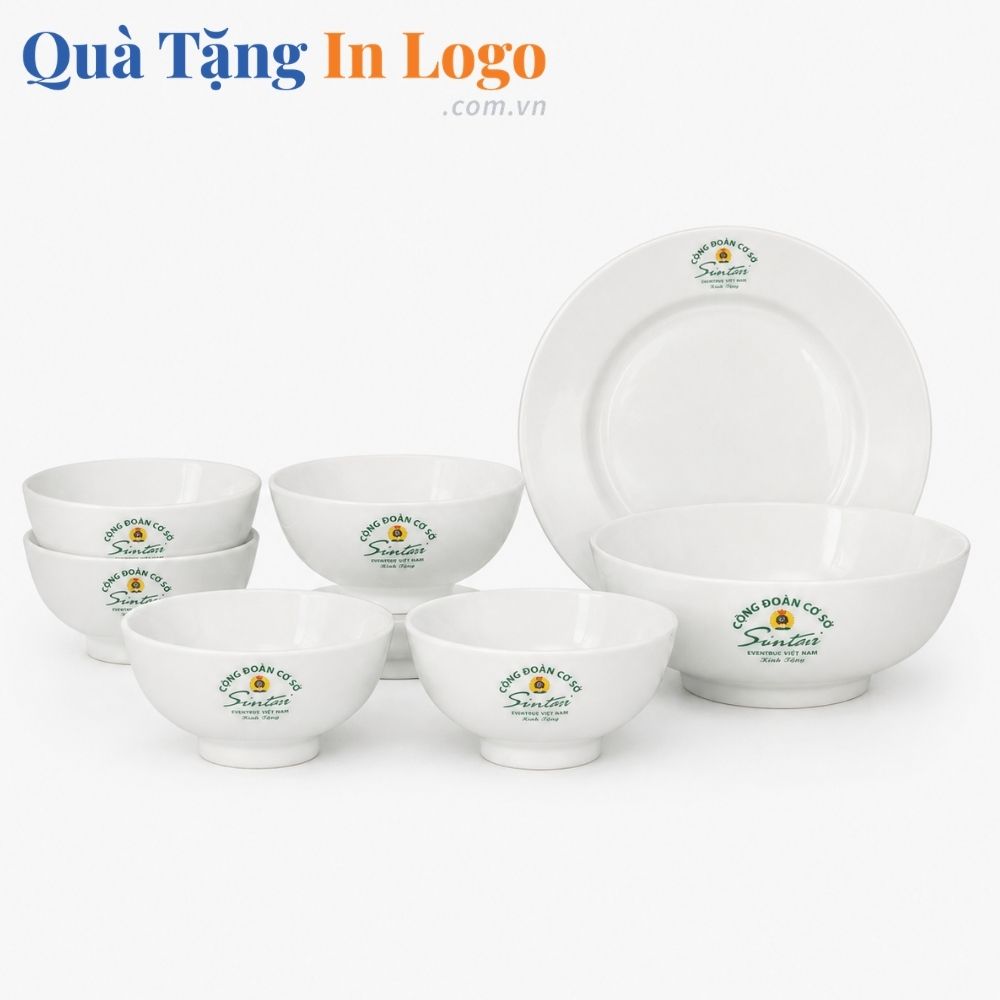 Bát đĩa quà tặng in logo