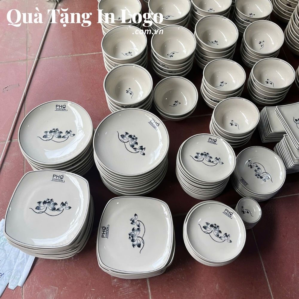 Bát đĩa quà tặng in logo