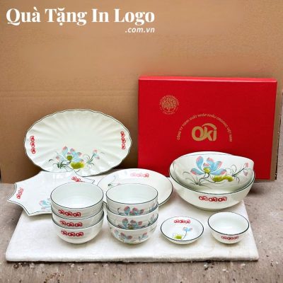 Bát đĩa quà tặng in logo