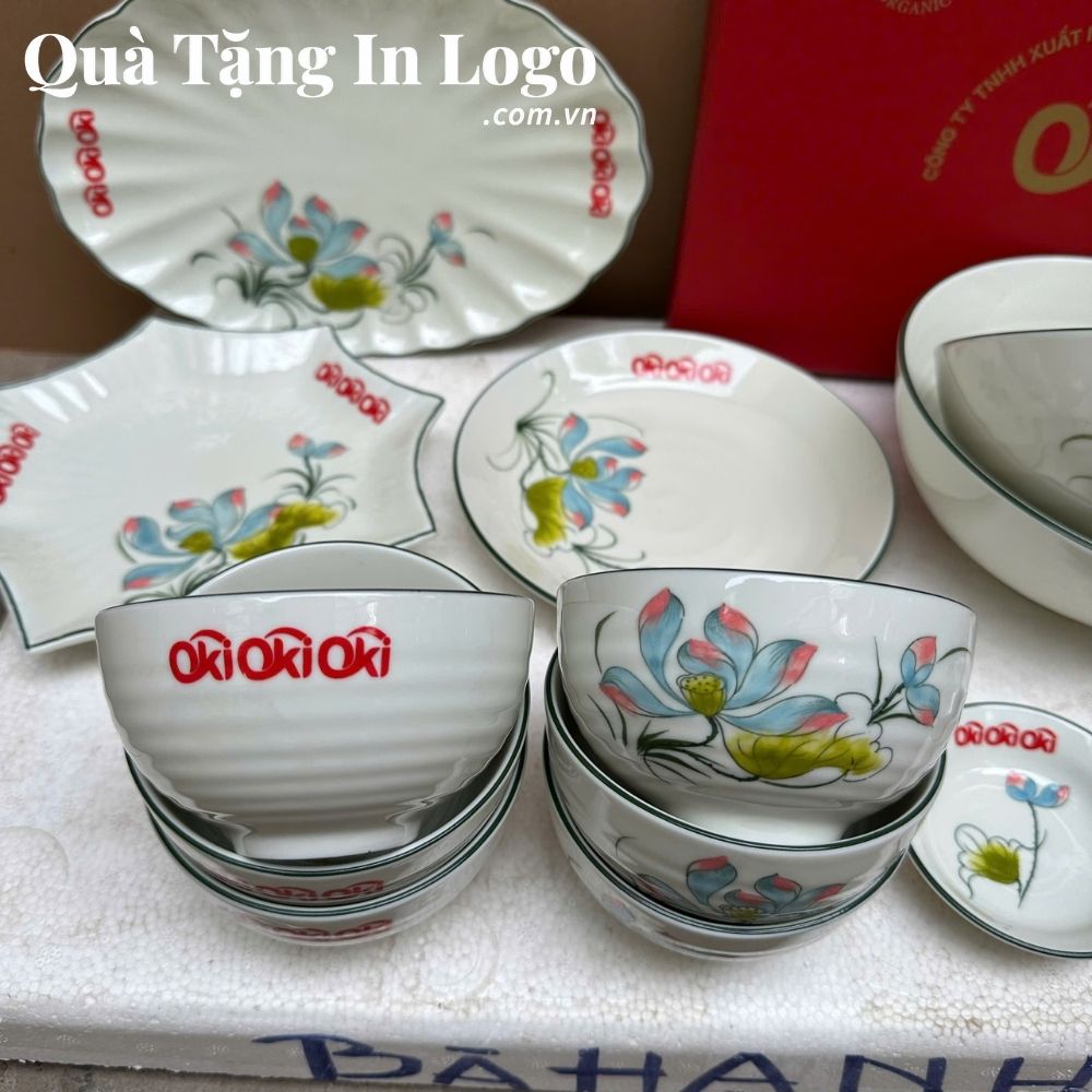 Bát đĩa quà tặng in logo
