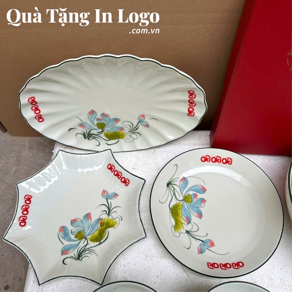 Bát đĩa quà tặng in logo