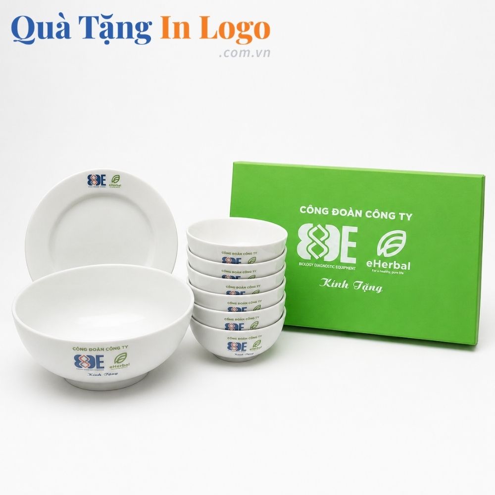 Bát đĩa quà tặng in logo