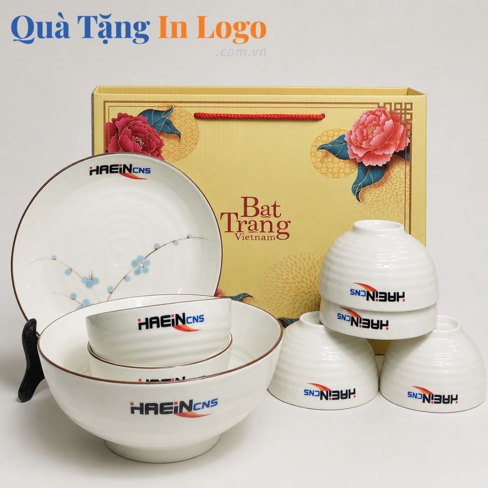 Bát đĩa quà tặng in logo