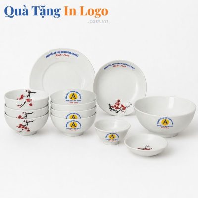 Bát đĩa quà tặng in logo