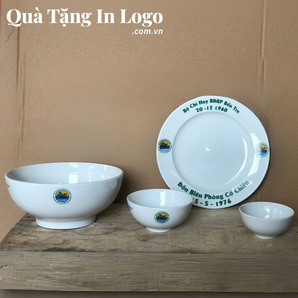 Bát đĩa quà tặng in logo