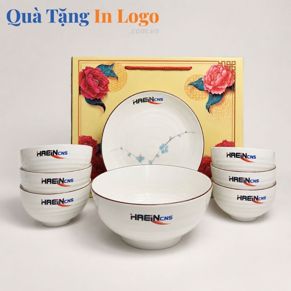 Bát đĩa quà tặng in logo