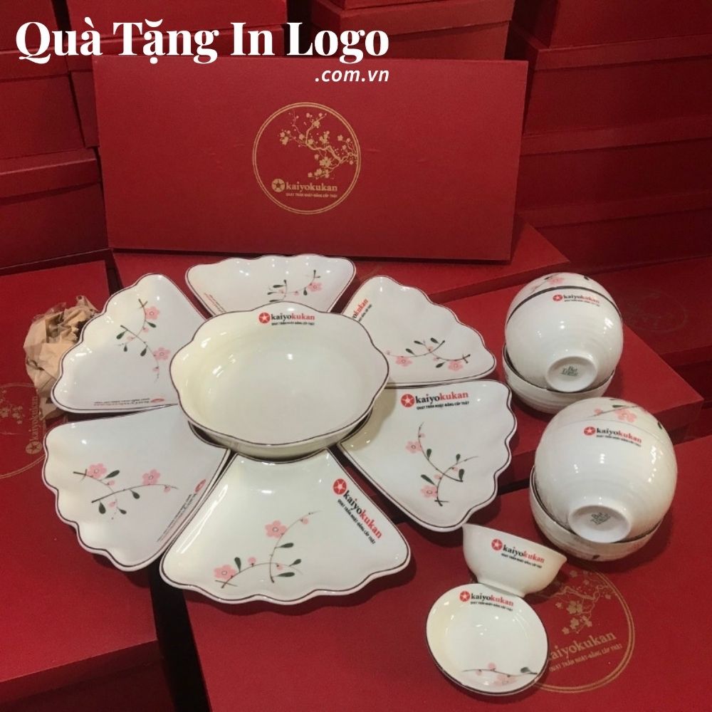 Bát đĩa quà tặng in logo