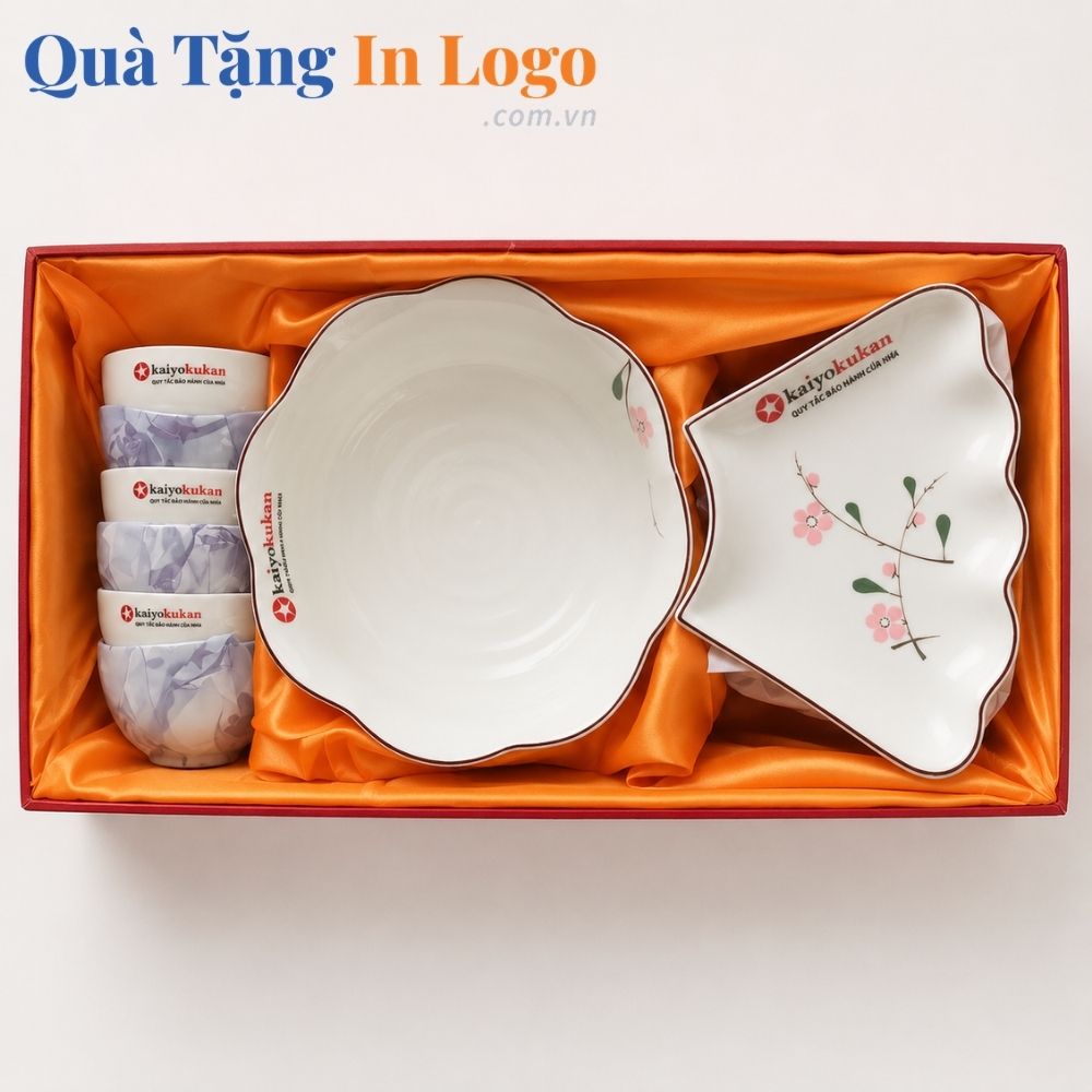 Bát đĩa quà tặng in logo