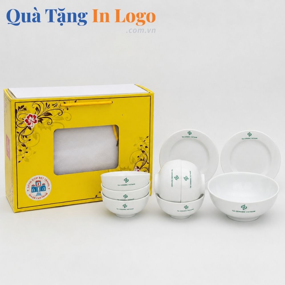 Bát đĩa quà tặng in logo