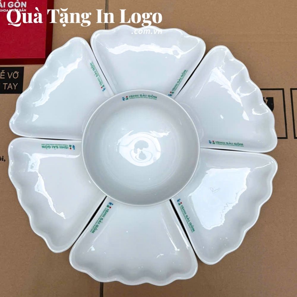 Bộ bát đĩa quà tặng in logo
