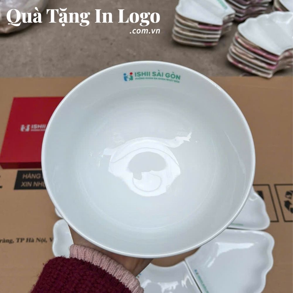 Bộ bát đĩa quà tặng in logo