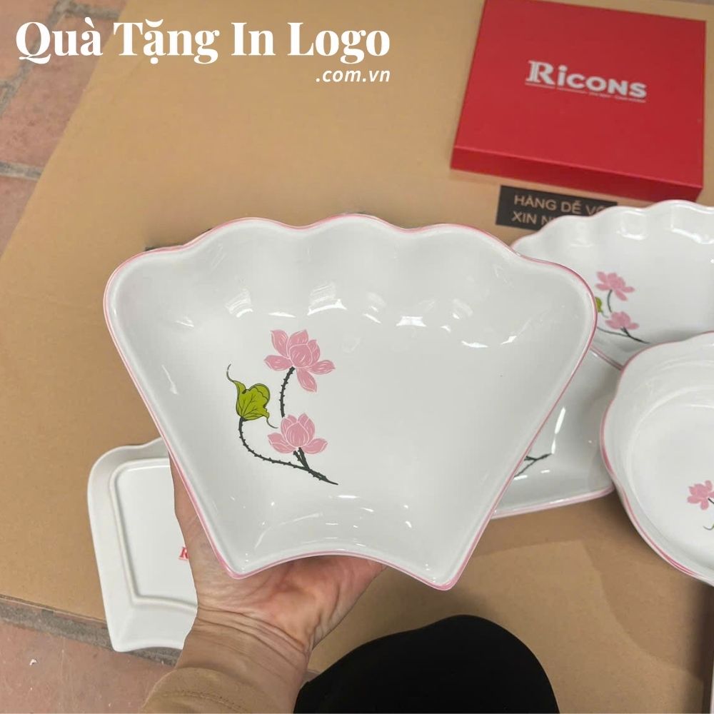 Bát đĩa quà tặng in logo