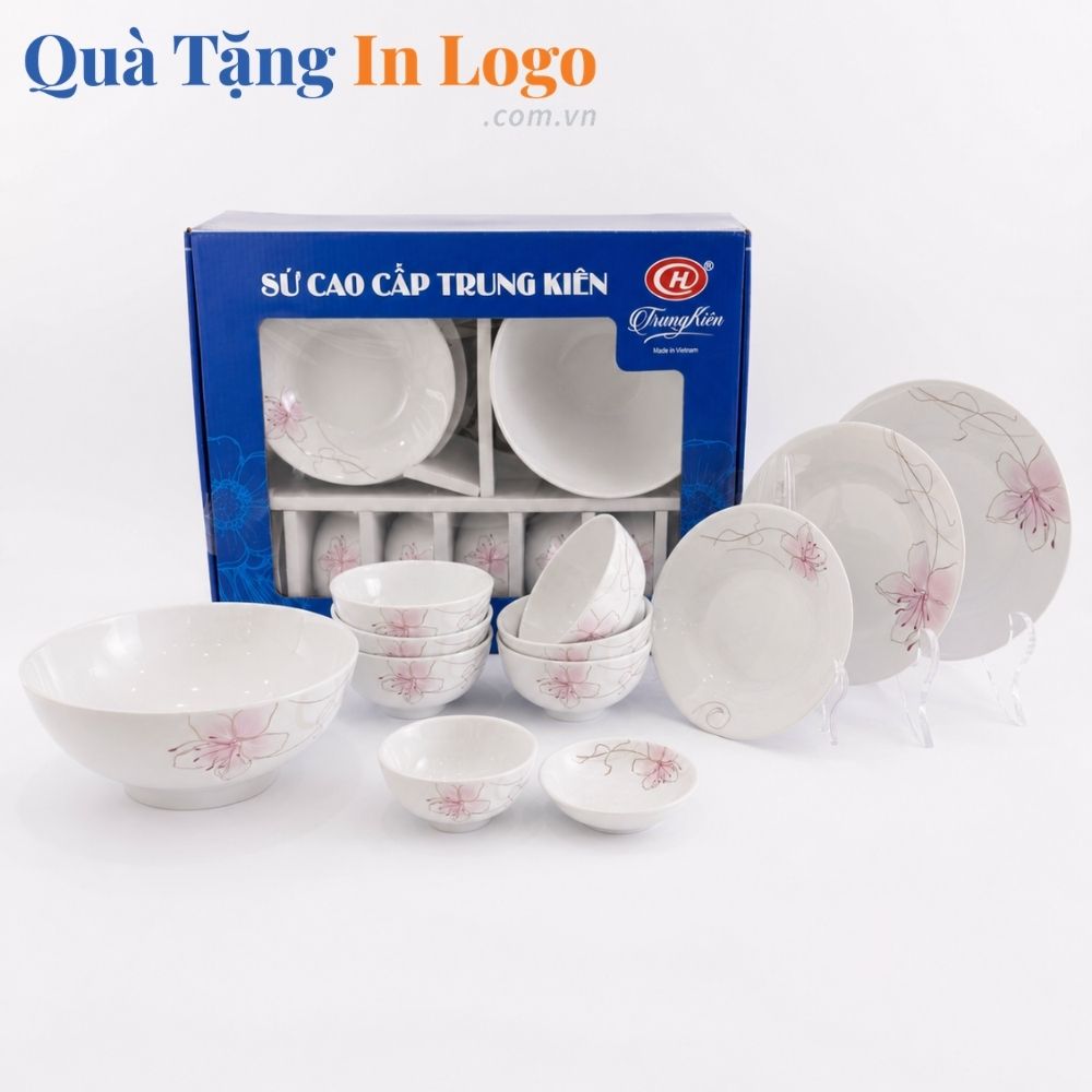 Bộ bát đĩa quà tặng in logo