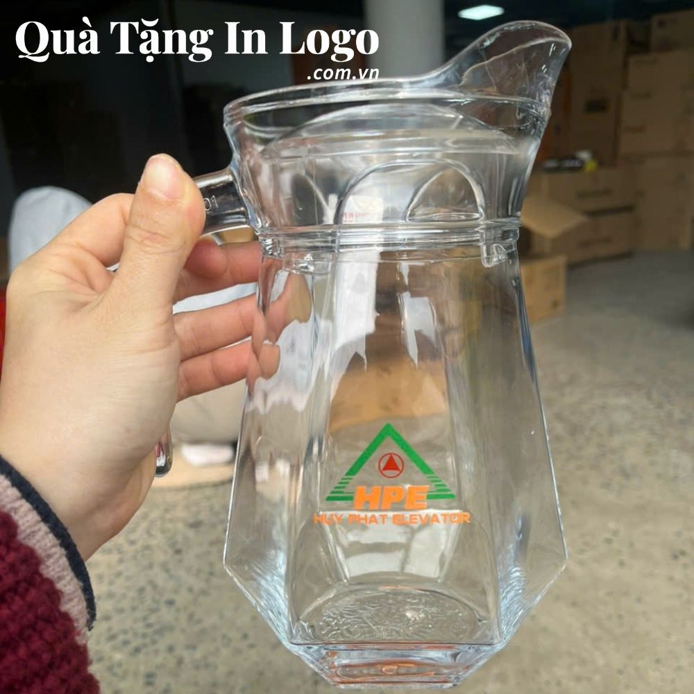 Bộ bình cốc thủy tinh in logo quà tặng