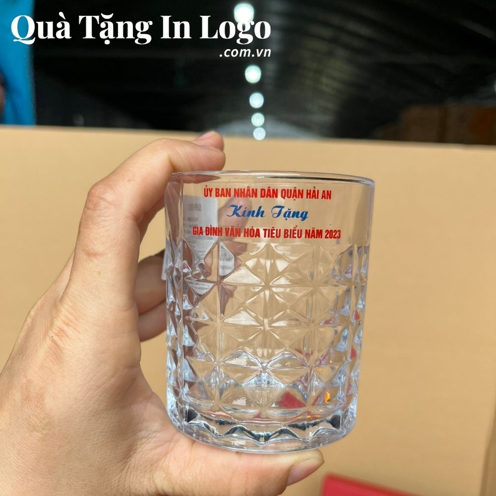 Bộ bình cốc thủy tinh in logo quà tặng