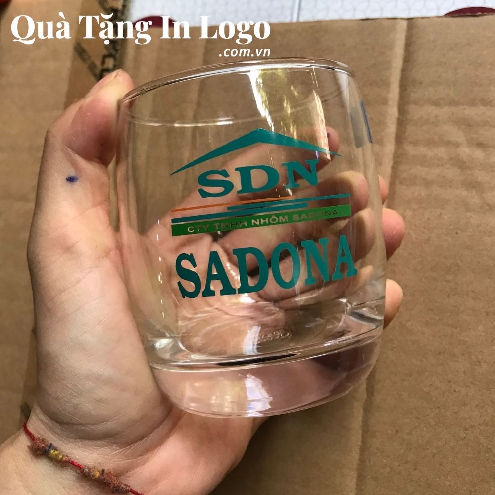 Bộ bình cốc thủy tinh in logo quà tặng