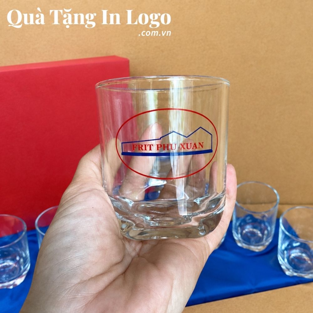 Bộ bình cốc thủy tinh in logo quà tặng