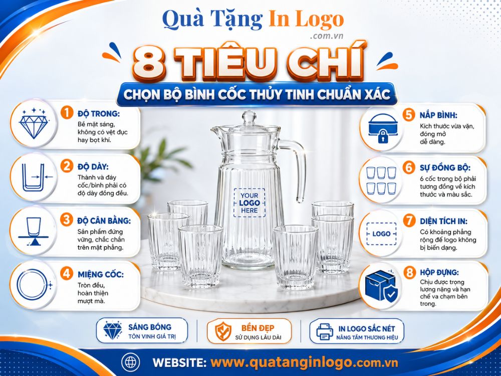 8 tiêu chí bộ quà tặng bình ly thủy tinh