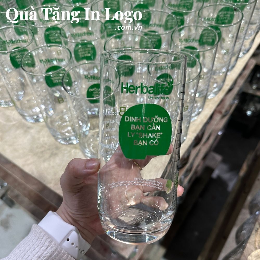 Bộ bình cốc thủy tinh in logo quà tặng