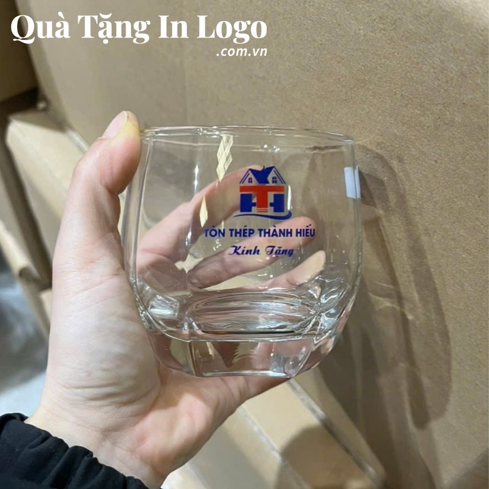 Bộ bình cốc thủy tinh in logo quà tặng