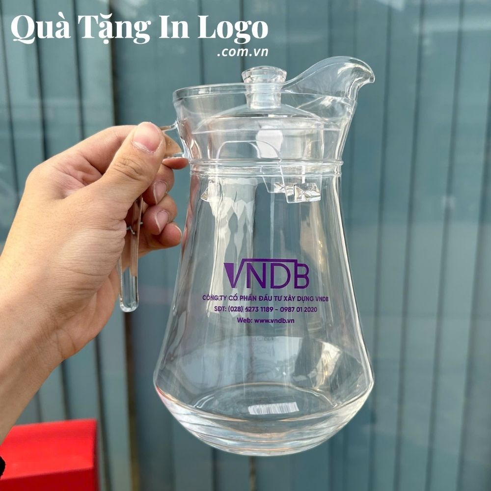 Bộ bình cốc thủy tinh in logo quà tặng