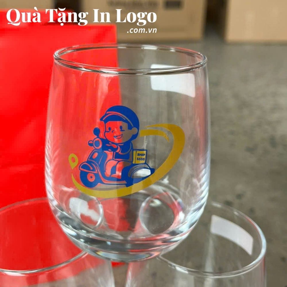 Bộ bình cốc thủy tinh in logo quà tặng